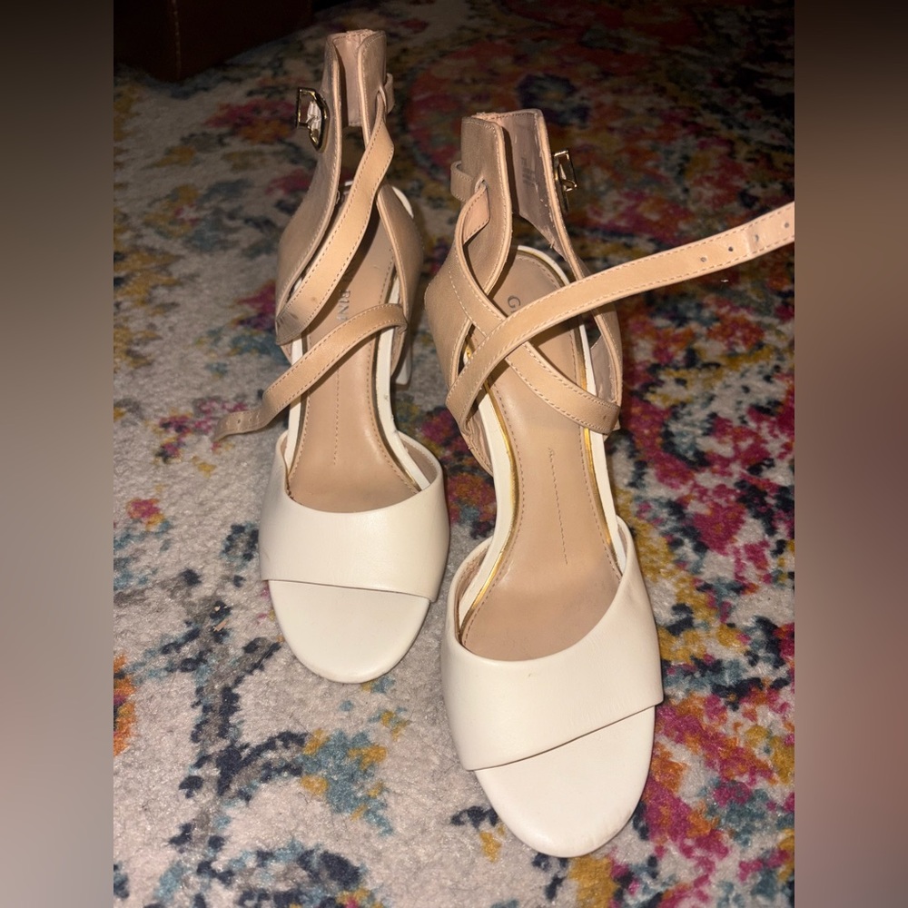 Gianni Bini Cream Strappy Heels - Size 7